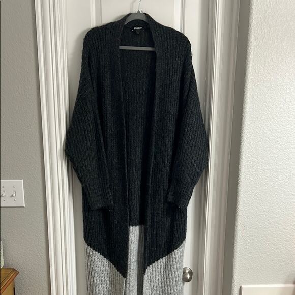 Express Black and Gray Cardigan Sweater - Picture 4 of 6